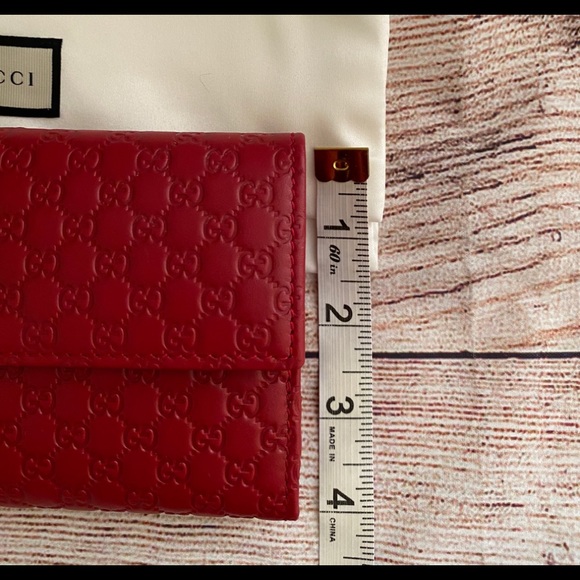 NIB Gucci red leather wallet guccisima - Picture 5 of 10